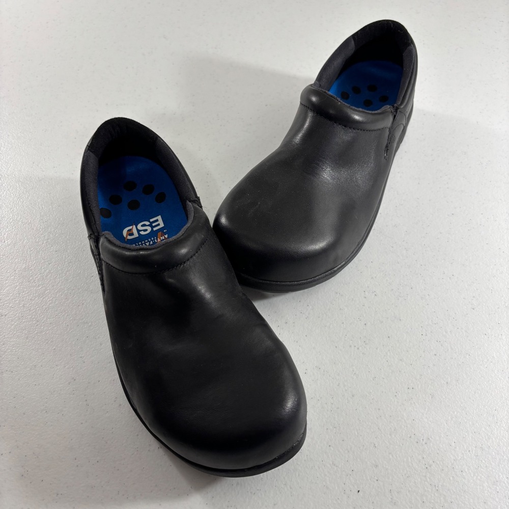 Timberland PRO Renova Professional Black Leather ESD Slip On Clogs Womens 8.5 M